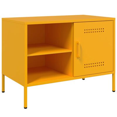 vidaXL Móvel de TV 68x39x50,5 cm aço amarelo mostarda