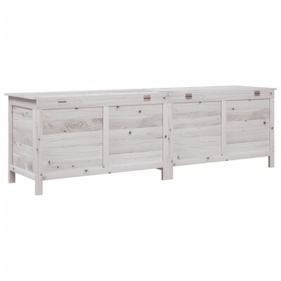 vidaXL Caixa arrumação p/ jardim 198,5x50x56,5 cm abeto maciço branco