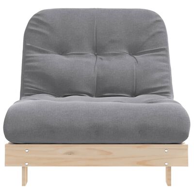 vidaXL Sofá-cama futon com colchão 80x206x11 cm madeira pinho maciça