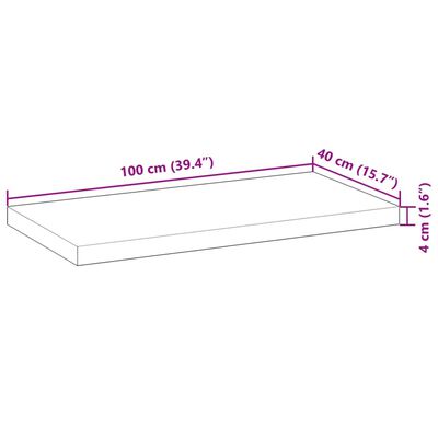 vidaXL Tampo de mesa retangular 100x40x4 cm madeira de acácia maciça