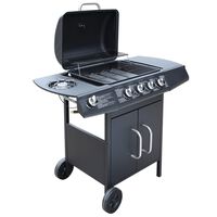 vidaXL Grelhador/barbecue a gás 4+1 queimadores preto