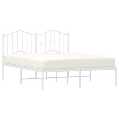 vidaXL Estrutura de cama com cabeceira 150x200 cm metal branco