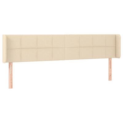 vidaXL Cabeceira de cama c/ luzes LED tecido 163x16x78/88 cm cor creme