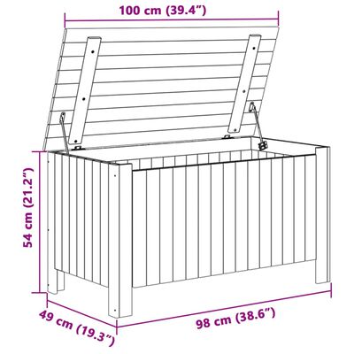 vidaXL Caixa arrumação c/ tampa RANA 100x49x54 cm pinho maciço branco