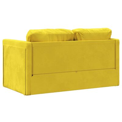 vidaXL Sofá-cama sem pés 122x204x55 cm veludo amarelo-escuro