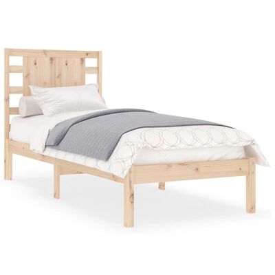 vidaXL Estrutura cama pequena solteiro 75x190 cm madeira maciça