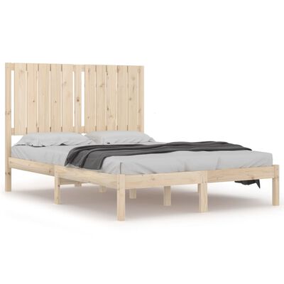 vidaXL Estrutura de cama pequena casal 120x190 cm pinho maciço