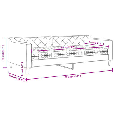 vidaXL Sofá-cama com colchão 90x200 cm tecido cinzento-acastanhado