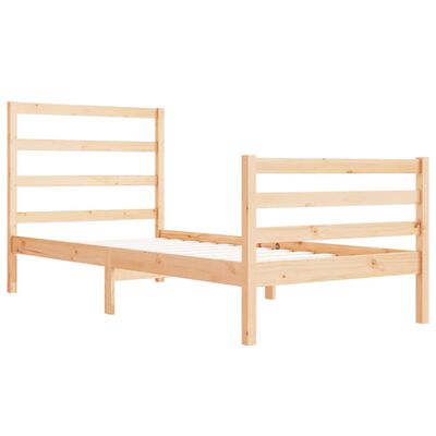 vidaXL Estrutura de cama solteiro 90x190 cm pinho maciço