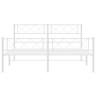 vidaXL Estrutura de cama com cabeceira e pés 120x190 cm metal branco