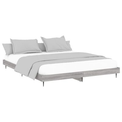 vidaXL Estrutura de cama 140x200 cm derivados de madeira cinza sonoma