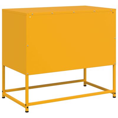 vidaXL Móvel de TV 68x39x60,5 cm aço amarelo mostarda