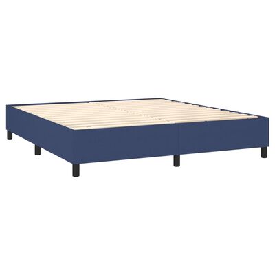 vidaXL Cama com molas/colchão 180x200 cm tecido azul