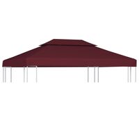 vidaXL Cobertura gazebo c/ 2 camadas 310 g/m² 4x3 m bordô