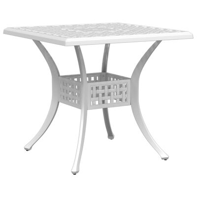 vidaXL Mesa de jardim 80x80x75 cm alumínio fundido branco