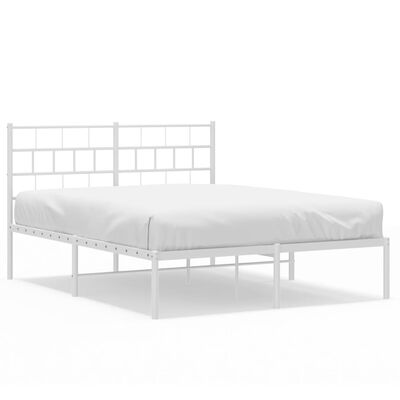 vidaXL Estrutura de cama com cabeceira 160x200 cm metal branco