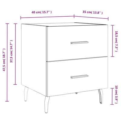 vidaXL Mesas de cabeceira 2 pcs derivados de madeira carvalho sonoma