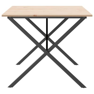 vidaXL Mesa de jantar estrutura em X 180x90x75cm pinho e ferro fundido