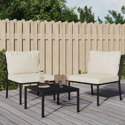 vidaXL Cadeiras de jardim c/ almofadões cor areia 2 pcs 60x74x79cm aço