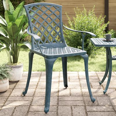 vidaXL Cadeiras de jardim 2 pcs alumínio fundido verde