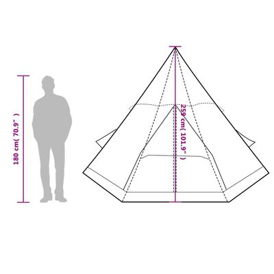 vidaXL Tenda de campismo tipi para 4 pessoas impermeável azul