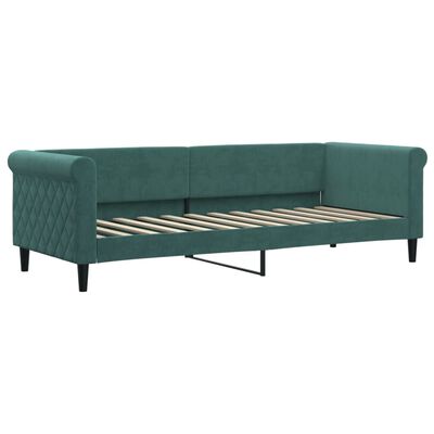 vidaXL Sofá-cama 80x200 cm veludo verde-escuro