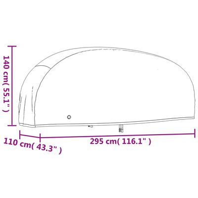 vidaXL Capa para motociclo 295x110x140 cm oxford preto