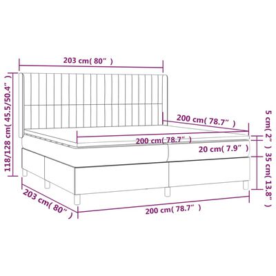 vidaXL Cama com molas/colchão 200x200 cm tecido cinzento-escuro