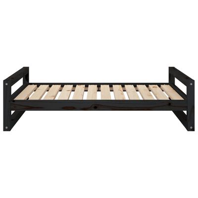 vidaXL Cama para cães 105,5x75,5x28 cm madeira de pinho maciça preto