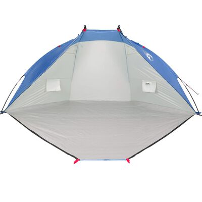 vidaXL Tenda de praia 268x223x125 cm poliéster 185T azul-ciano