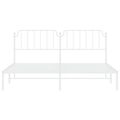 vidaXL Estrutura de cama com cabeceira 193x203 cm metal branco