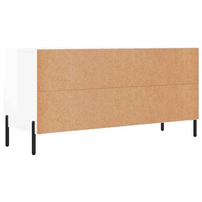 vidaXL Móvel para TV 102x36x50 cm derivados madeira branco brilhante