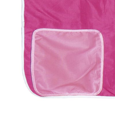 vidaXL Beliche com escorrega e cortinas 80x200 cm rosa