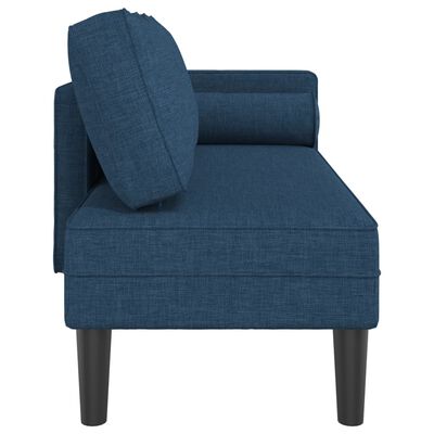 vidaXL Chaise lounge com almofadões tecido azul