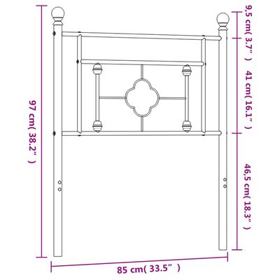 vidaXL Cabeceira de cama 80 cm metal branco