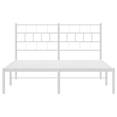 vidaXL Estrutura de cama com cabeceira 135x190 cm metal branco