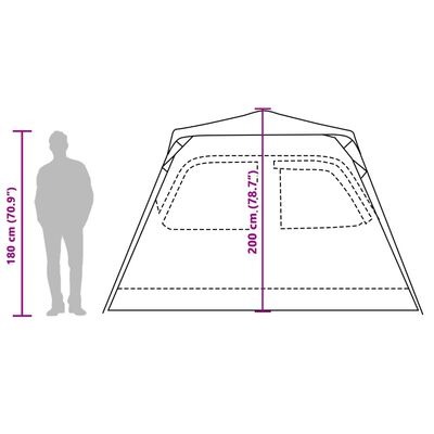 vidaXL Tenda familiar cúpula para 6 pessoas libertação rápida verde