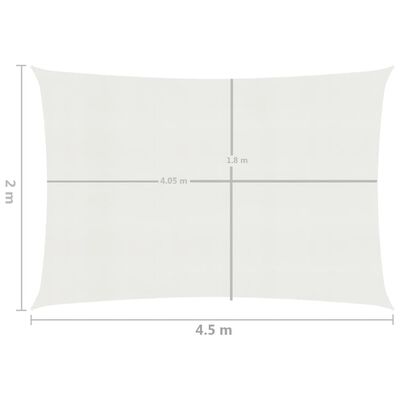 vidaXL Para-sol estilo vela 160 g/m² 2x4,5 m PEAD branco