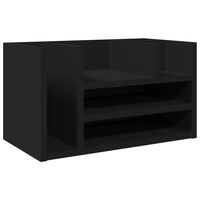 vidaXL Organizador de secretária 44,5x24x25 cm derivados madeira preto