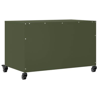 vidaXL Móvel de TV 68x39x43,5 cm aço verde azeitona