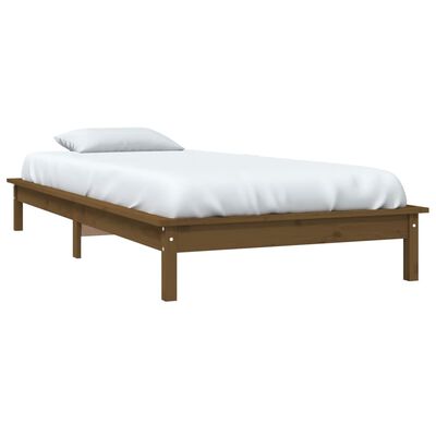 vidaXL Estrutura cama pequena solteiro 75x190 cm pinho castanho mel