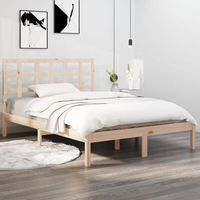 vidaXL Estrutura de cama dupla pequena 4FT 120x190 cm madeira maciça