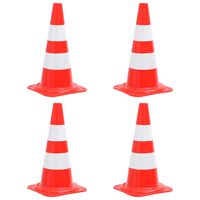 vidaXL Cones de sinalização refletores 4 pcs 50 cm vermelho e branco