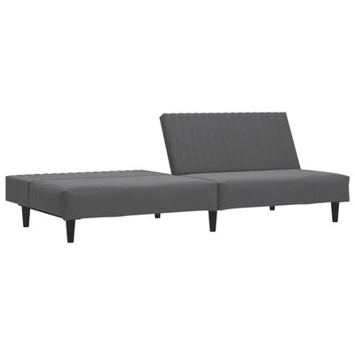 vidaXL Sofá-cama de 2 lugares veludo cinzento-escuro