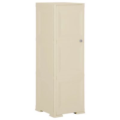 vidaXL Armário de plástico 40x43x125 cm design de madeira branco nata