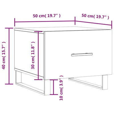 vidaXL Mesas de centro 2 pcs 50x50x40 cm branco brilhante