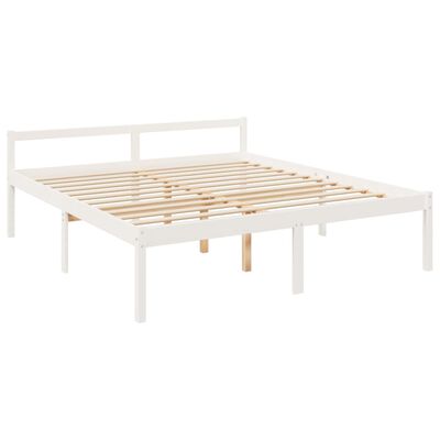 vidaXL Cama para idosos 200x200 cm pinho maciço branco