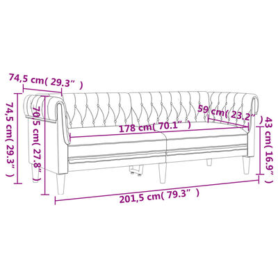 vidaXL 3 pcs conjunto de sofás tecido cinzento-acastanhado