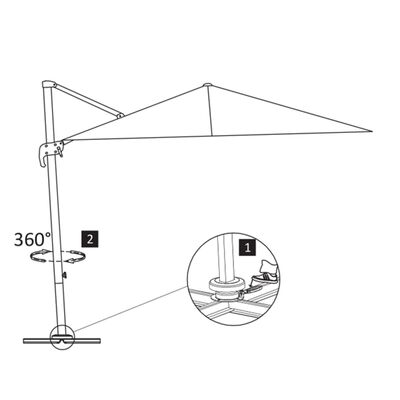 vidaXL Guarda-sol cantilever c/ poste alumínio cinzento-acastanhado