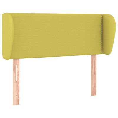 vidaXL Cabeceira de cama c/ abas tecido 103x23x78/88 cm verde